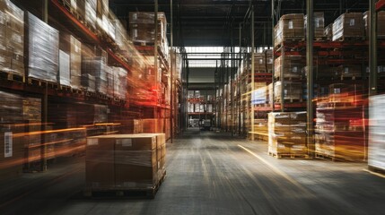 Poster - Blurred Motion of Forklift in a Warehouse