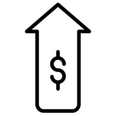 Wall Mural - Dollar Analytics Growth Line Icon