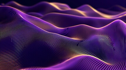 Wall Mural - Abstract Purple and Gold Waves