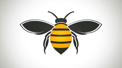 Wall Mural - A striking illustration of a bee highlights its vibrant yellow and black stripes