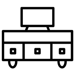 Poster - Furniture Cabinet Chest Line Icon