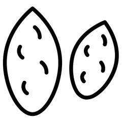 Sticker - Almonds Diet Food Line Icon