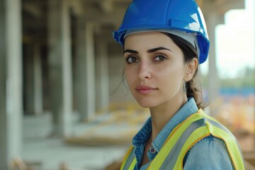 Woman engineer and construction manager at building site. Successful architect.