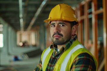 Wall Mural - Young Hispanic engineer in office discussing work with colleague.