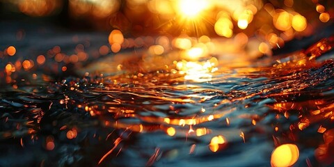 Poster - The water is a deep blue color with a lot of light reflecting off of it