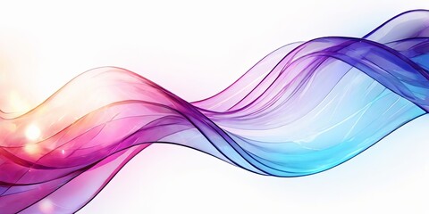 Wall Mural - A colorful wave with a white background