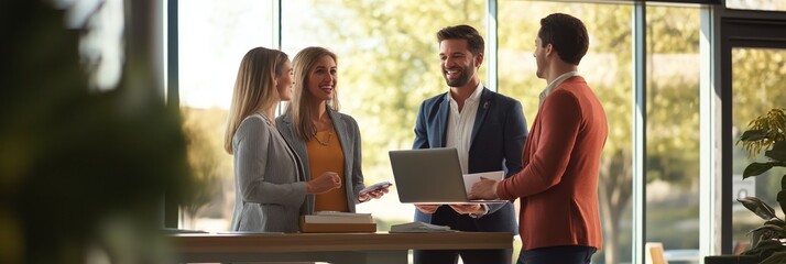 Aufkleber - Participating in an Engaging Business Meeting Facilitated within a Contemporary Setting Can Enhance Professional Relationships and Foster Collaboration for Shared Success and Growth