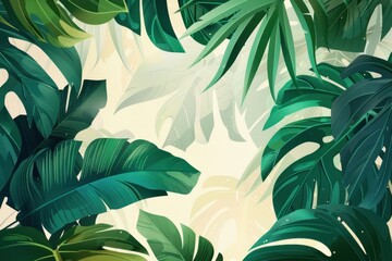 Poster - Tropical Leaves Background