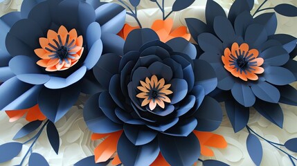 Sticker - tan and navy blue wedding flower bouquets 