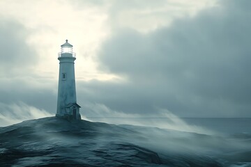 Sticker - lighthouse on the coast of state