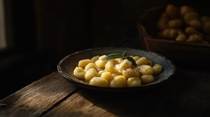 Canvas Print - Gnocchi with Sage and Parmesan Cheese