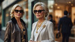 © CreativeMania - Elegant rich old women wearing sunglasses, luxury clothes and gold jewellery. Elderly fashionable ladies, sophisticated women