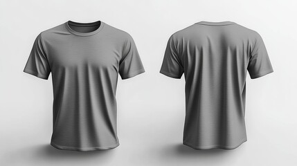 Blank gray short sleeve t-shirt mockup