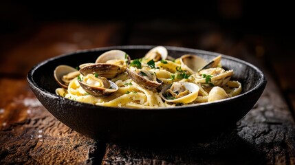 Canvas Print - Delicious Clam Pasta