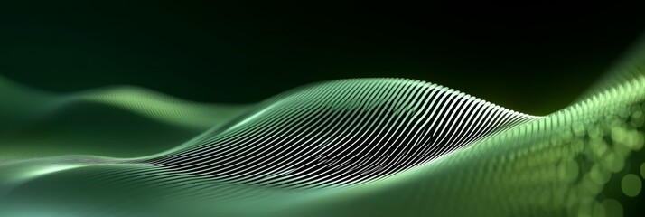 Sticker - A mesmerizing abstract background featuring green wavy lines that evoke a sense of flowing energy, motion, and dynamism. The smooth, organic curves symbolize growth, fluidity, and interconnectedness, 