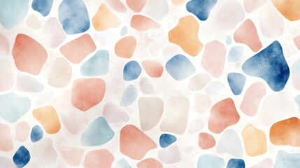 Abstract Watercolor Background with Organic Shapes and Texture