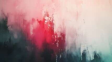 Poster - Abstract Painting with Red, White, and Blue Hues