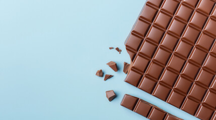 Chocolate Delight, a close-up illustration of a chocolate bar breaking apart, showcasing rich textures and colors, perfect for sweet treat promotions and design projects.