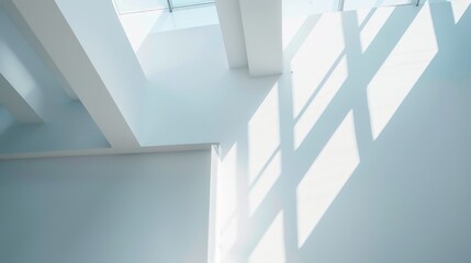 Poster - Interior space with architectural elements, specifically focusing on the interplay of light and shadow