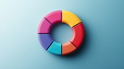 Poster - A colorful donut chart with sections representing different data categories, on a minimalist background.