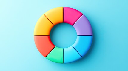 Poster - A colorful donut chart with sections representing different data categories, on a minimalist background.