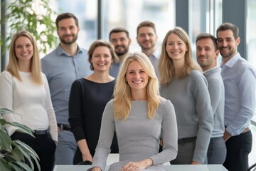 Aufkleber - A dedicated and professional team operates in a modern office setting, facilitating collaboration, creativity, and innovation while pursuing growth and achieving strategic business goals effectively