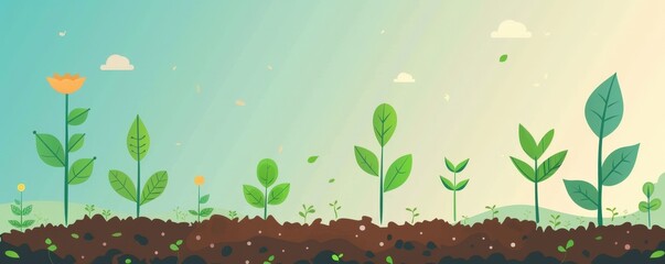 Soil pH balancing, sustainability in agriculture, flat design illustration