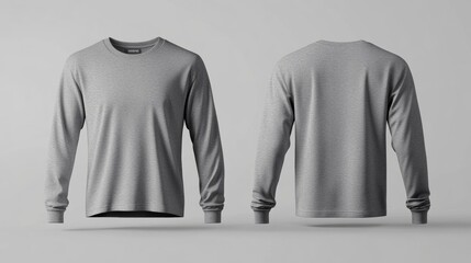 Wall Mural - Blank gray long sleeve t-shirt mockup