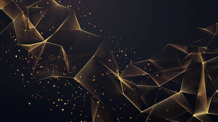 Poster - Abstract Golden Network Background