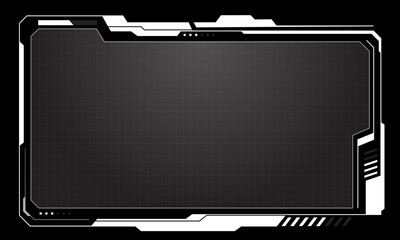 Wall Mural - Hud frames white grey user interface elements design modern technology futuristic control panel screen digital hologram window gaming menu touching cyber monitor set on black background vector