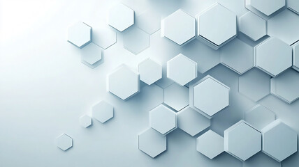 Wall Mural - White background with hexagon pattern