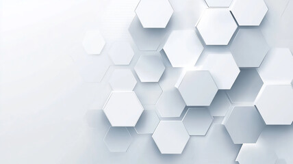 Wall Mural - White background with hexagon pattern