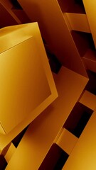 Fototapete - Abstract tunnel with moving 3D optical illusion. Design. Cubes flowing through the squared shapes in a tunnel.