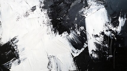 Wall Mural - Abstract Black and White Acrylic Paint Texture