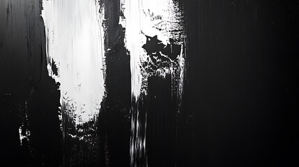 Wall Mural - Abstract Black and White Paint Strokes on a Surface