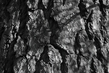 Poster - Rough black and white structured tree texture maps for extrusion in design and 3D modeling