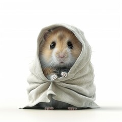 Canvas Print - Cute Hamster Wrapped in a Blanket