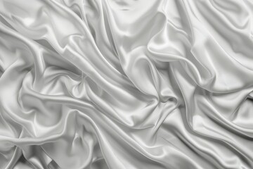 Wall Mural - White silver silk fabric with soft blur pattern texture.