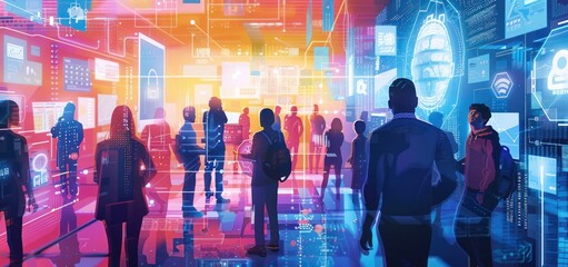 Wall Mural - Digital Future: A Glimpse into the World of Technology