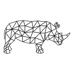 Sticker - Geometric Rhinoceros Outline