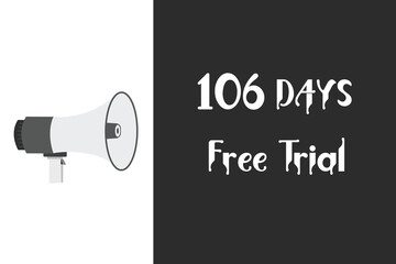 106 day free trial banner design. 106 days free banner background
