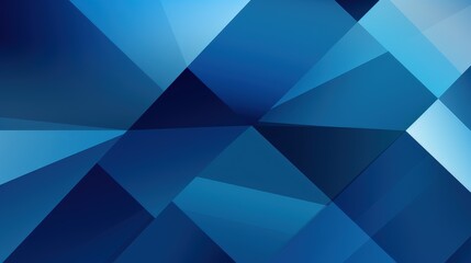 A geometric abstract design featuring various shades of blue, creating a modern and sleek visual aesthetic.