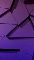 Poster - Purple triangular constructor. Design. Triangles made in computer graphics that separate and connect.