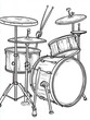 © Koborixgen - Line drawing illustration of a drum set.