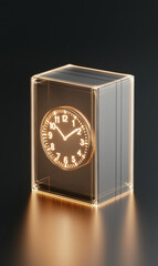 Poster - A glowing countdown timer clock in transparent box, showcasing modern design and elegance.