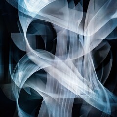 Canvas Print - Abstract Light Trails with a White and Blue Gradient