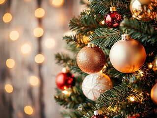 Poster - Christmas Tree Baubles and Lights.