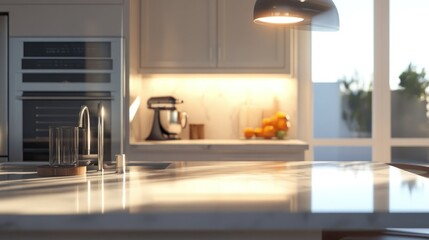 Sticker - Kitchen Countertop with Sunlight and Kitchen Appliances