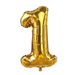© EJManzaneque - A large gold balloon with the number 1 on it for happy birthday greetings, anniversaries and parties