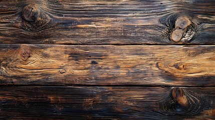 Wall Mural - Rustic Wooden Table with Weathered Surface and Visible Knots for Background or Design Concept